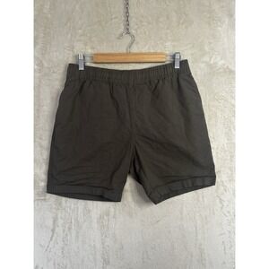 Free Fly Mens Pull On Shorts Dark Olive Brown Medium Elastic Waist 6 Inseam